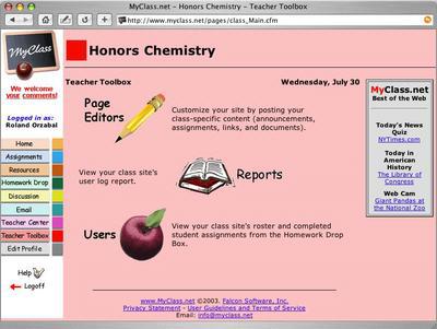 Teacher Tools page